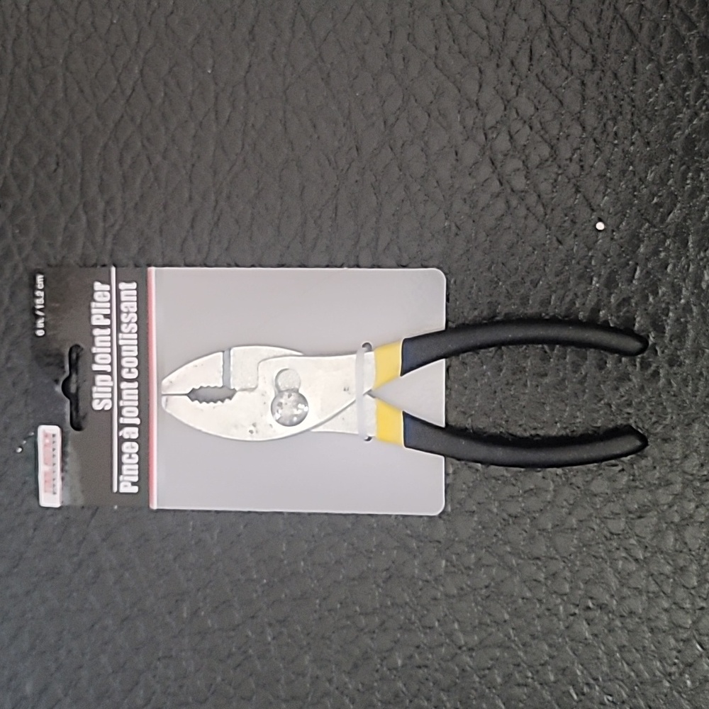 Tool Bench Silver Slip Joint Pliers with Black and Yellow Handles